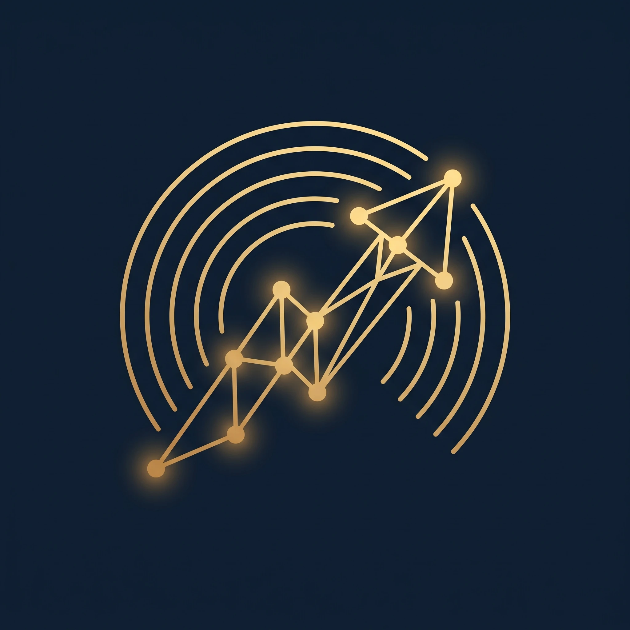 Growth curve with reach waves, gold illustration